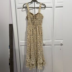 Grace Karin Floral High Low Dress in Yellow and Purple